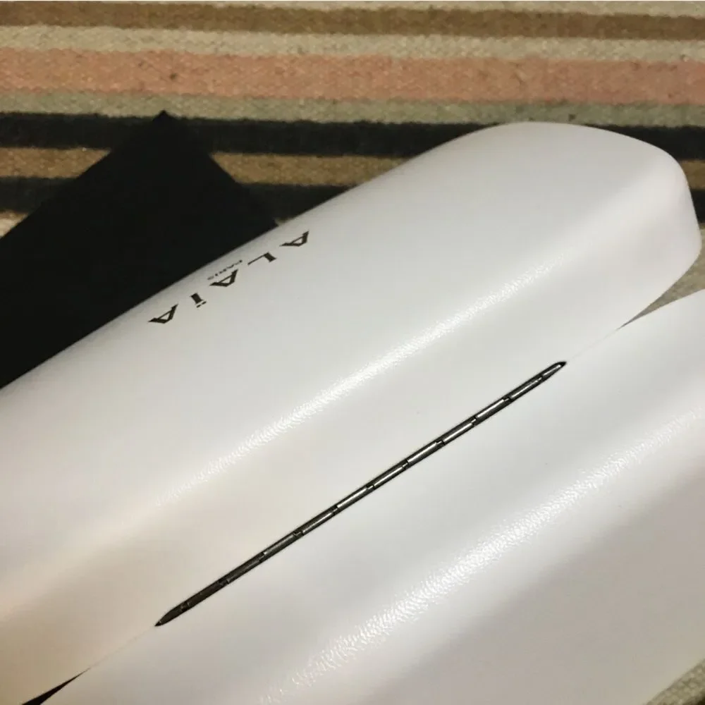 Alaia white & black eyeglass sunglasses case with cleaning polishing towel
